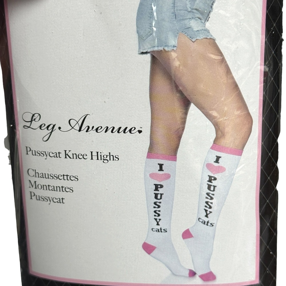Leg Avenue Womens Pussycat Knee High Socks OS Sassy Naughty Novelty Costume Sexy